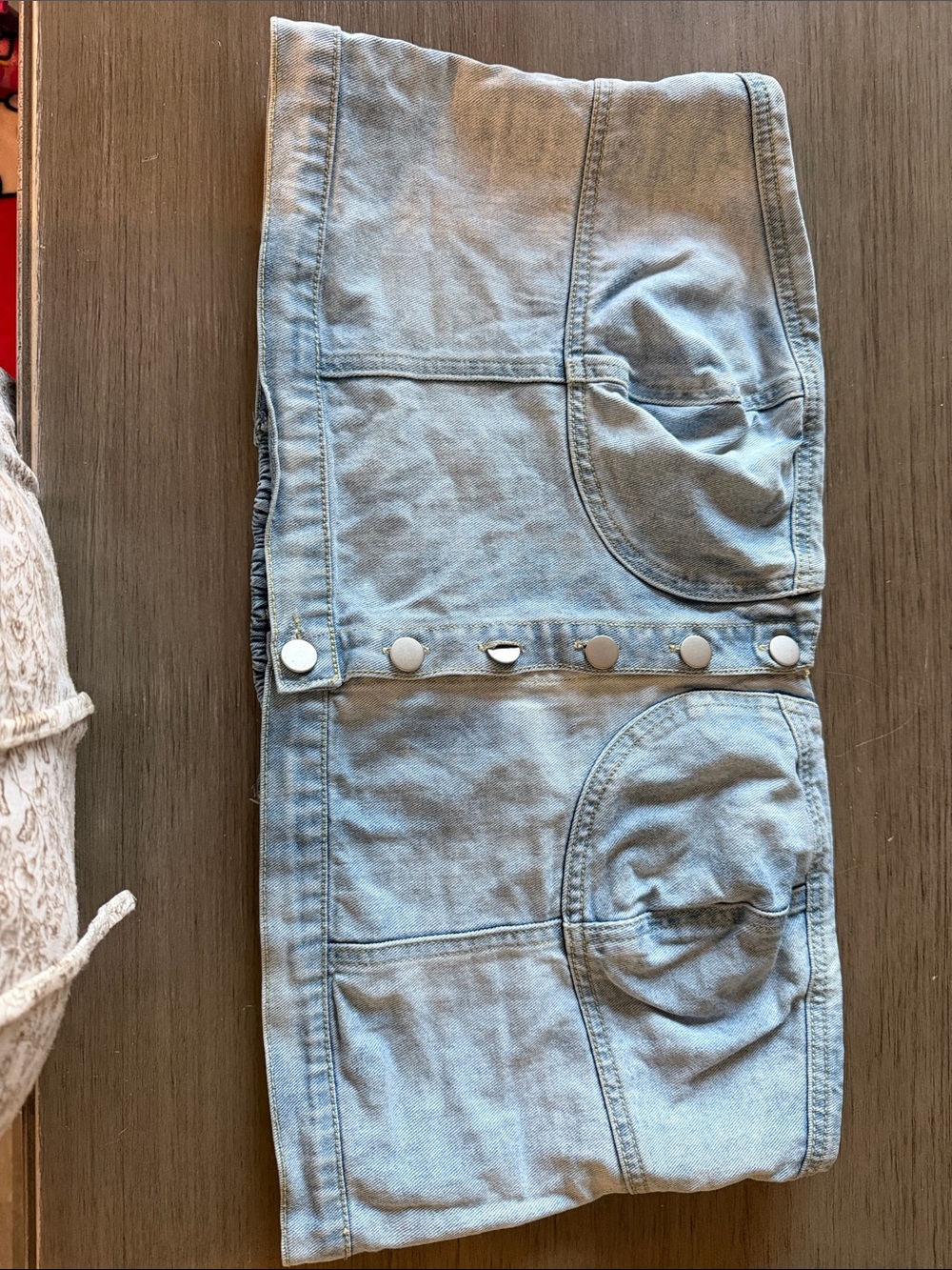 Light Blue Women's Denim corset with Button Front